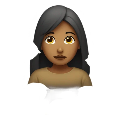 Sad woman with empty nest sticker