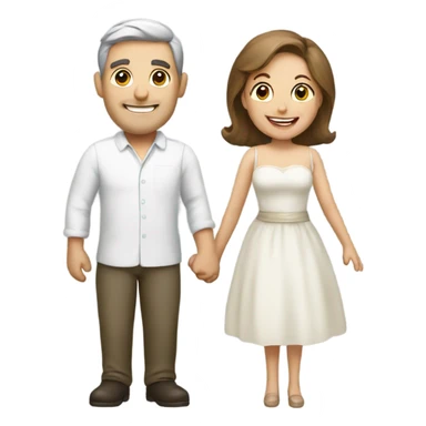 Husband and wife happy sticker