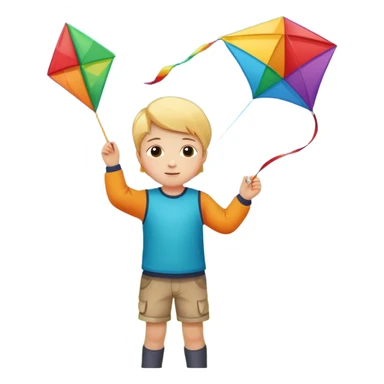 little kid with kite sticker
