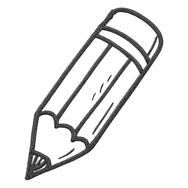hand drawn outlined icon of a pink pencil, no fill, thick lines sticker