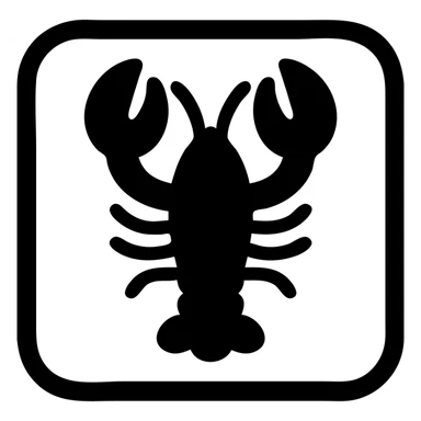 lobster with a square shape around it sticker