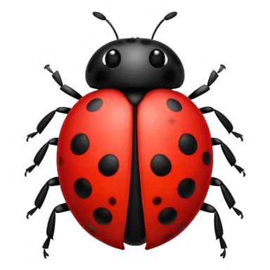 ladybug emoji, no legs on the sides, apple text message style sticker