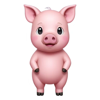cinematic-[realistic pig]-realistic-full-body-standing-emoji,-tail-flicking-lazily,-head-tilted-dramatically,-sleek-[pink]-skin,-simplified-yet-realistic-focused-features,-highly-detailed,-glowing-with-an-almost-sarcastic-glow sticker