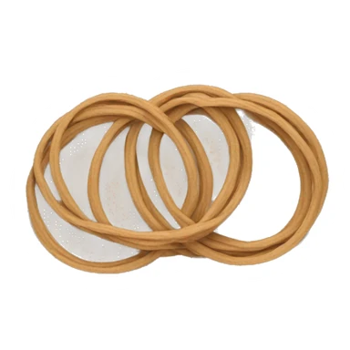 two overlapping rubber bands that are tan sticker