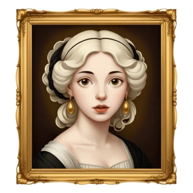 Caravaggio Woman painting in a gold frame sticker