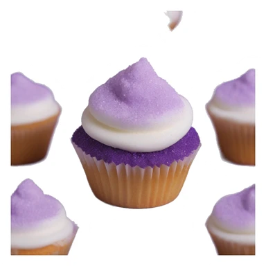 ube cupcake with ube cupcake crumbs on it sticker