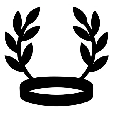 minimal icon of a Greek god crown with some perspective in silver color sticker