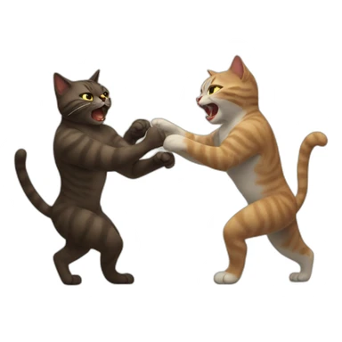 Cat fight sticker