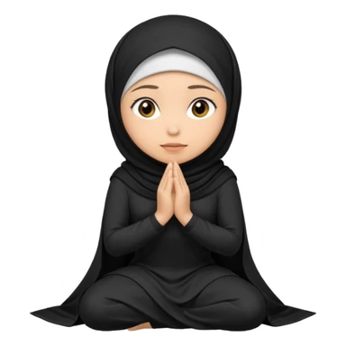 Islamic Woman Kneeling prostrated  sticker