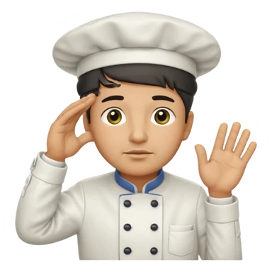 Chef saluting with one tear drop coming down his eye sticker