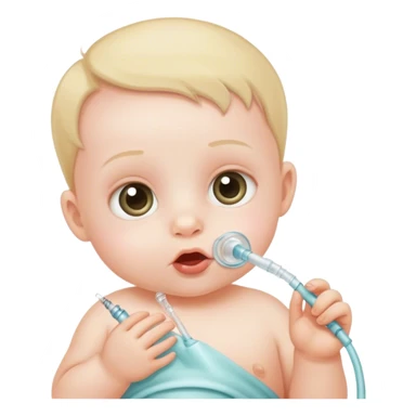 bebe com tubo na boca sticker