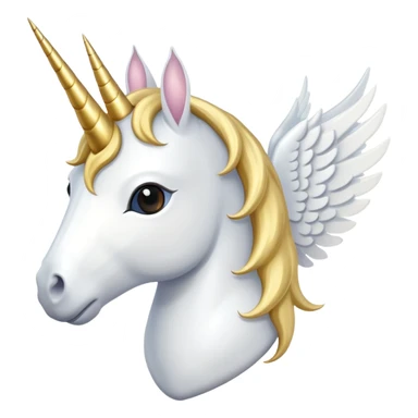 White heart with gold unicorn horn & white wings sticker