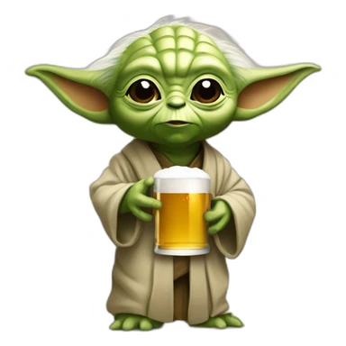 Yoda qui boit de la bière sticker