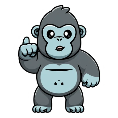 Gorilla with two middle fingers out saying fuck you sticker