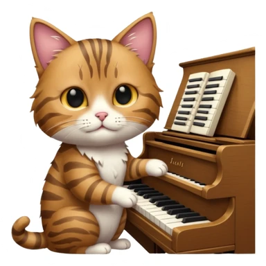 chat qui joue du piano sticker