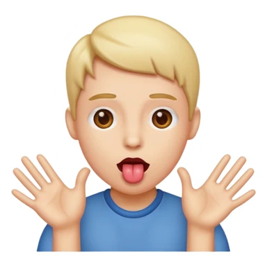 tounge out with hands on the side sticker