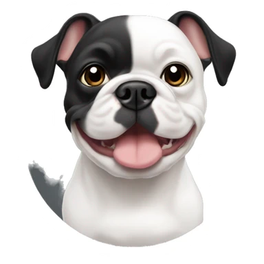 White-Black frenchie bulldog sticker