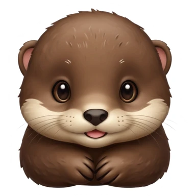 Cute baby otter's face (little cheeks, not much hair) sticker