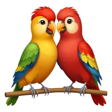 A beautiful love birds singing sticker