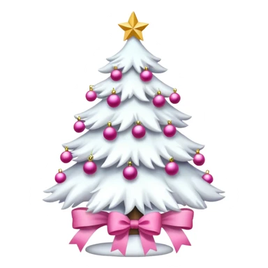 WHITE CHRISTMAS TREE WITH PINK BOWS sticker