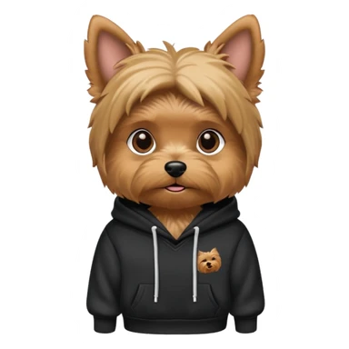 yorkie wearing an essentials hoodie  sticker