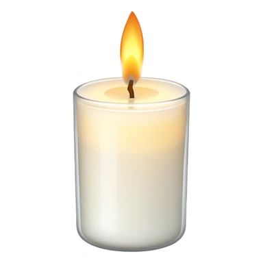 candle in a white glass sticker
