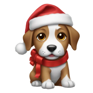 puppy wrapped for christmas sticker