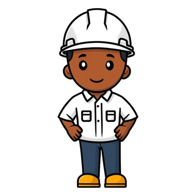 Black man working construction  sticker