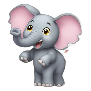 anime elephant throwing confetti sticker