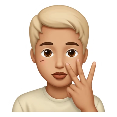 Kiss face peace sign sticker