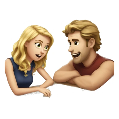 White Girl and white guy playing sea battle board game and the guy is visibly annoyed sticker