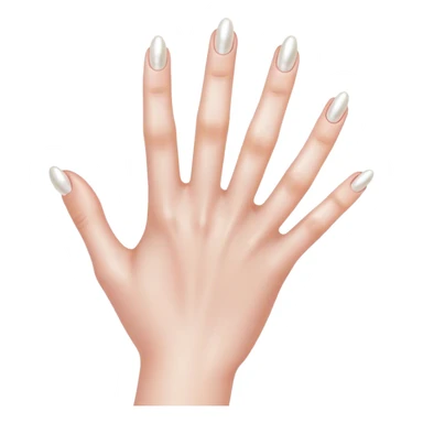 beautiful realistic female hand with five fingers with pearl manicure sticker