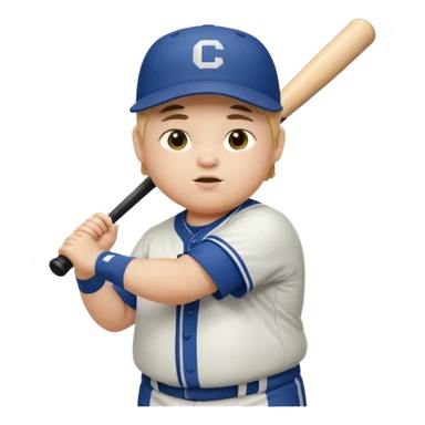 Fat 13 year old kid playing baseball sticker