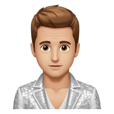 Joey McIntyre from NKOTB with light brown hair, white sequin outfit sticker