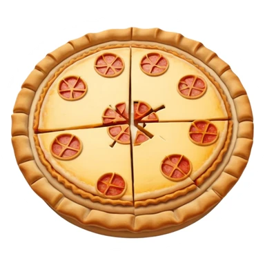 a pie chart sitting on top of a pizza  which has no other toppings sticker