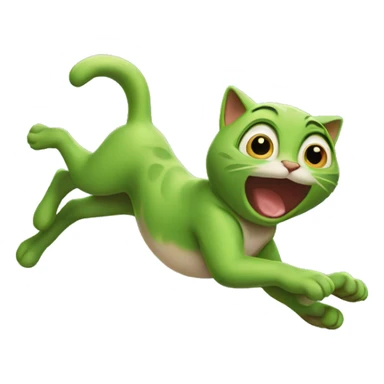 cat jumping like frog sticker