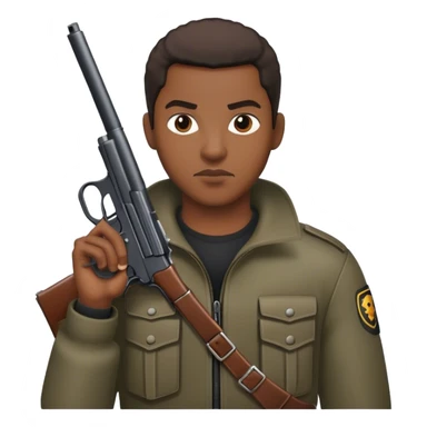 Black person with gun sticker