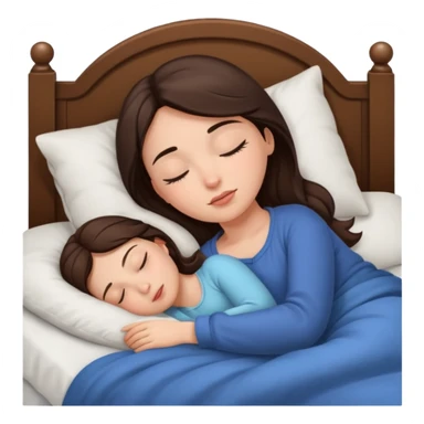 A brunette hair girl sleeping in bed sticker
