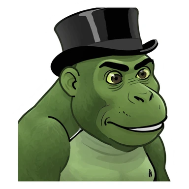 Gorilla in a top hat sticker