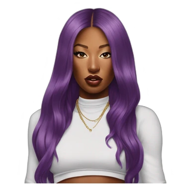 Rapper Megan Thee Stallion Super Realist Portrait sticker