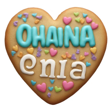 Cookie heart with ohana sticker