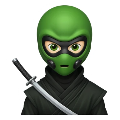 Alien wearing ninja mask sticker