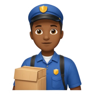 Food Delivery Courier black man sticker