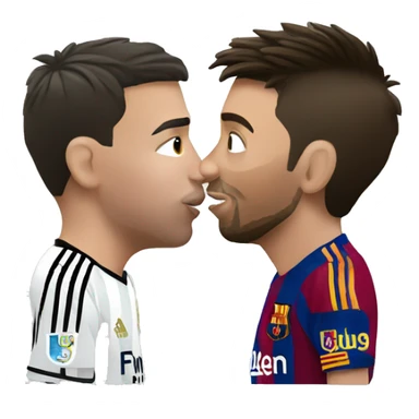 Ronaldo and Messi kissing sticker