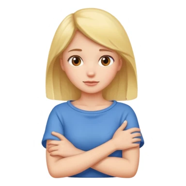 a girl crossing her arms around her neck sticker