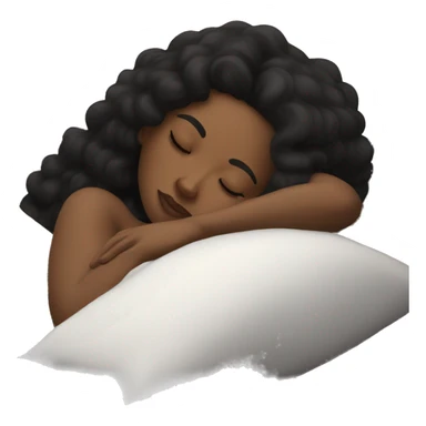 Fair skin black hair woman Sleeping in bed sticker