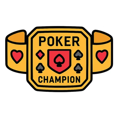 poker championship bracelet, lineal color icon style, black outlines sticker