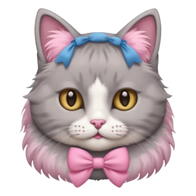 Um gato com lacinho rosa  sticker