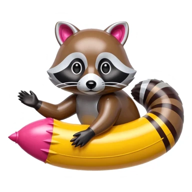 SPAM meat jeff koons style inflatable raccoon abstract art sculpture  sticker