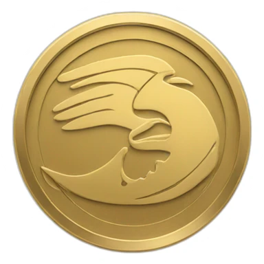 A gold coin with Nike logo on sticker